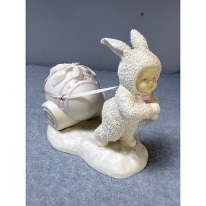 Department 56 Snow Bunny Pulling Egg Cart Figurine 1994 Porcelain Collectible Wh